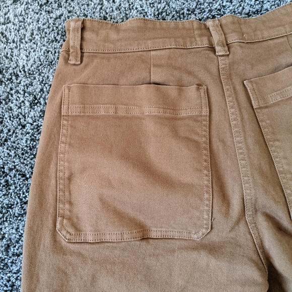 EVERLANE Wide Leg Cropped Brown Pants Size 10 - Picture 6 of 10